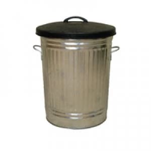 Slingsby Galvanised 90 Litre Dustbin With Rubber Lid 316625