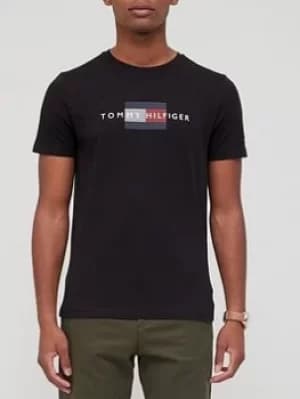 Tommy Hilfiger Lines Hilfiger T-Shirt, Black, Size 2XL, Men