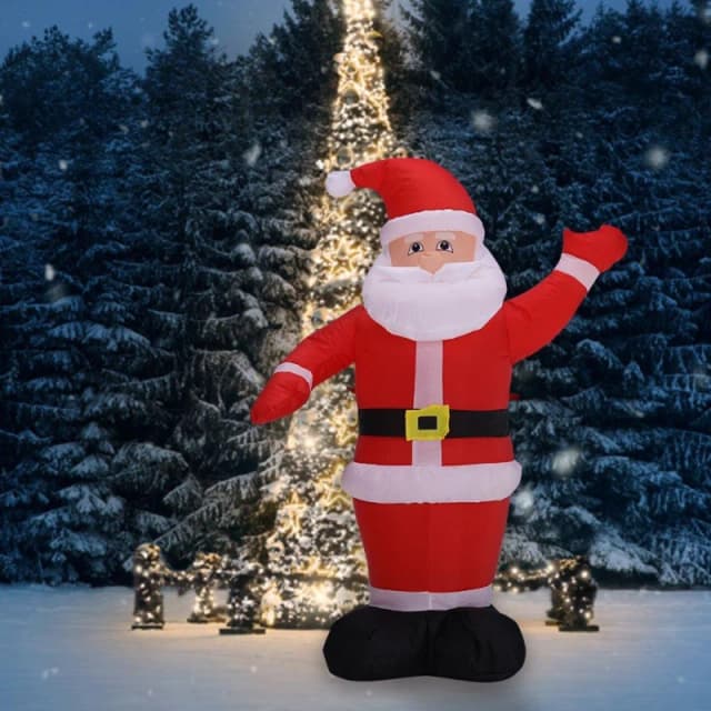 LIFE IDEAS Inflatable Santa Yard Decoration with LED Red unisex 120CM