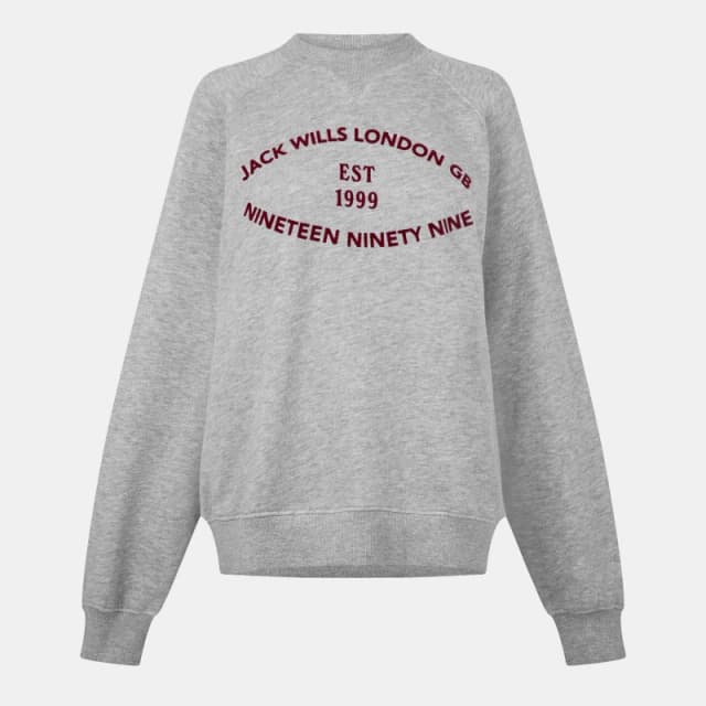 Jack Wills Womens Vintage Crew Sweatshirt Grey Marl female 8 (XS)