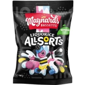 Maynards Bassetts Liquorice Allsorts Bag 190g
