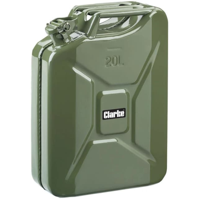 Clarke Jerry Can Green 20 Litre Metal Fuel Petrol Diesel 20L Container Jc20Lg