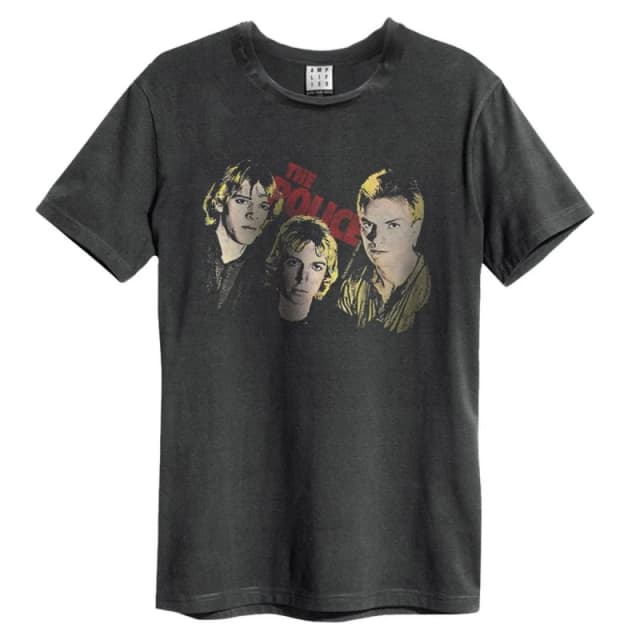 Amplified Amplified Men Outlandos D'amour The Police T-Shirt in Charcoal Size: Small Charcoal S Male 5063470346233