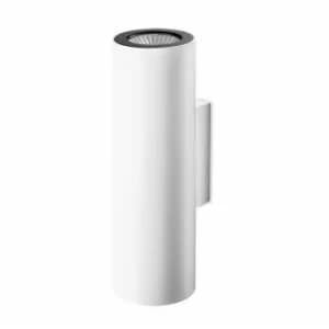 Pipe wall light, aluminum, white and black, 20 cm