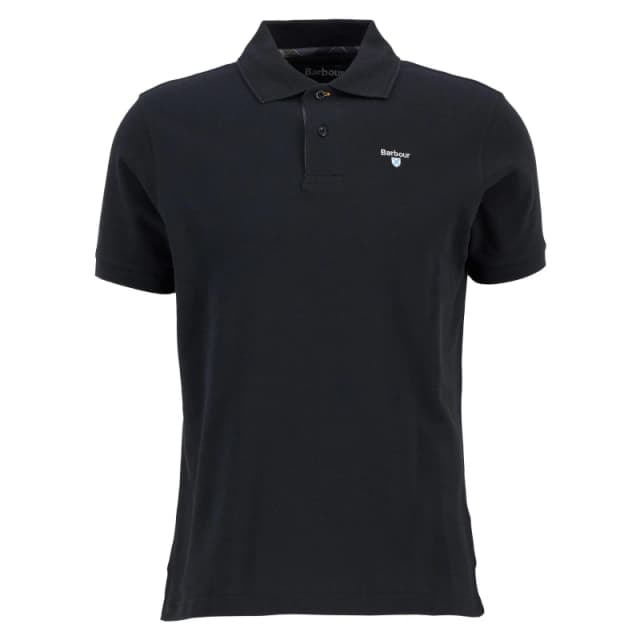 Barbour Tartan Pique Polo Shirt - Black 2XL