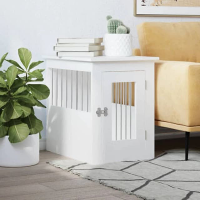 vidaXL Dog Crate Furniture White 45x62x59cm Engineered Wood, White 838309
