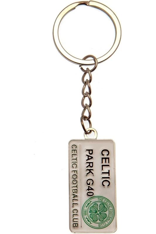 Celtic FC Street Sign Keyring in Silver Silver Unisex One Size