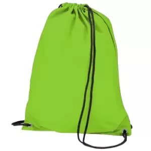 BagBase Budget Water Resistant Sports Gymsac Drawstring Bag (11L) (One Size) (Lime Green)