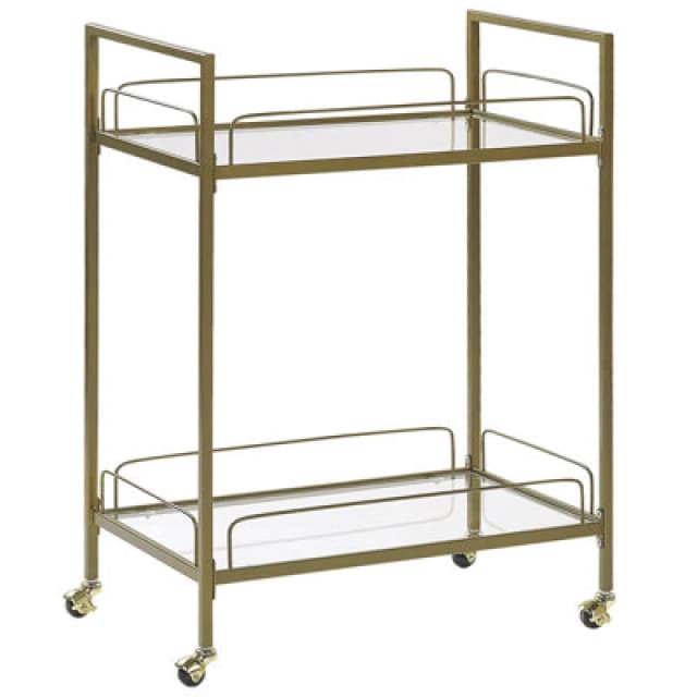 Beliani Kitchen Trolley Veneta Metal Gold