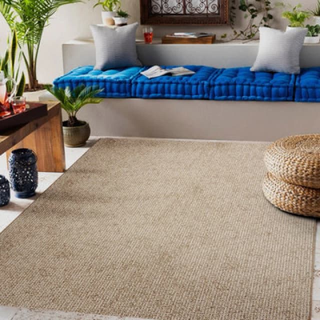 RugsX Flat 49371265 Sisal Carpet Trellis - Natural Beige Straw Color, String 80X150 Cm