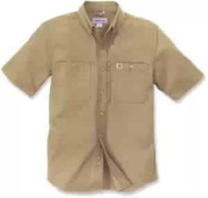 Carhartt Rugged Short Sleeve Shirt, beige Size M beige, Size M