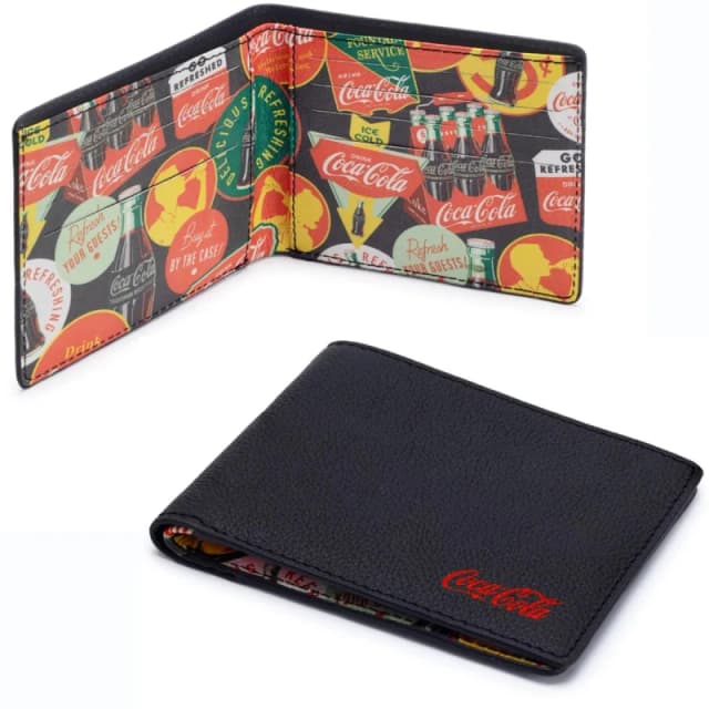Coca Cola Team Coca-Cola Officially Licensed Badges Leather Wallet Unisex Black unisex One Size