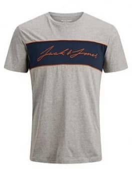 Jack & Jones Boys Short Sleeve Logo T-Shirt - Grey Marl
