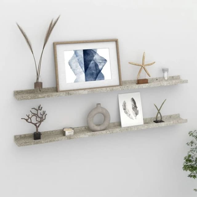 VIDAXL Wall Shelves 2 pcs Concrete Grey 100x9x3cm Vidaxl 8720286418031