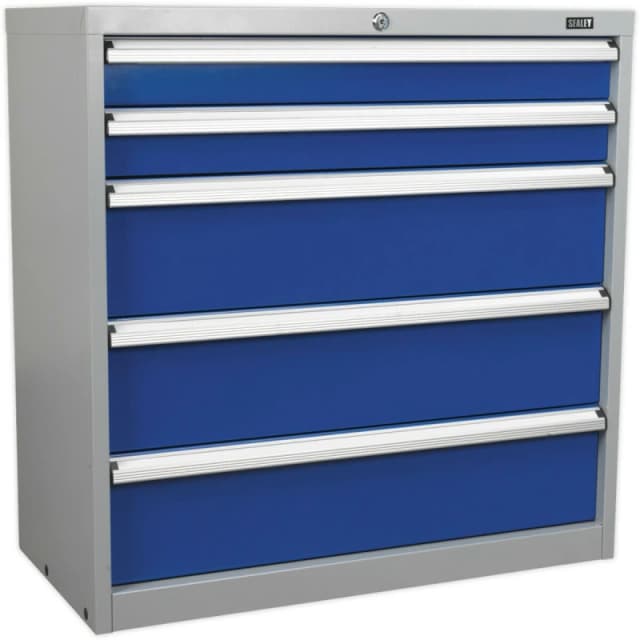 Loops 5 Drawer Industrial Cabinet - 900 x 450 x 900mm - Heavy Duty BB Drawer Slides Multi