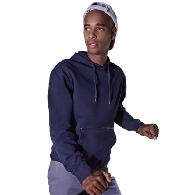 Kustom Kit Mens Pique Regular Hoodie in Navy Size: Small Navy Male S