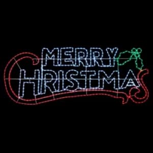 2M Rope Light Merry Christmas LED Sign MultiColoured