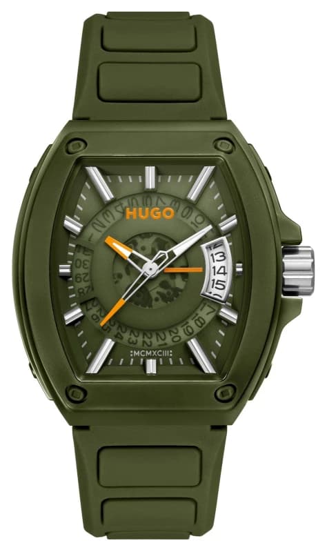 HUGO 1530433 #ICON 3H (40mm) Green Dial / Green Silicone Watch