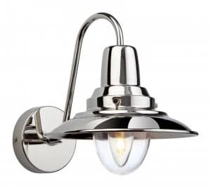1 Light Indoor Wall Light Chrome, Clear Glass, E14
