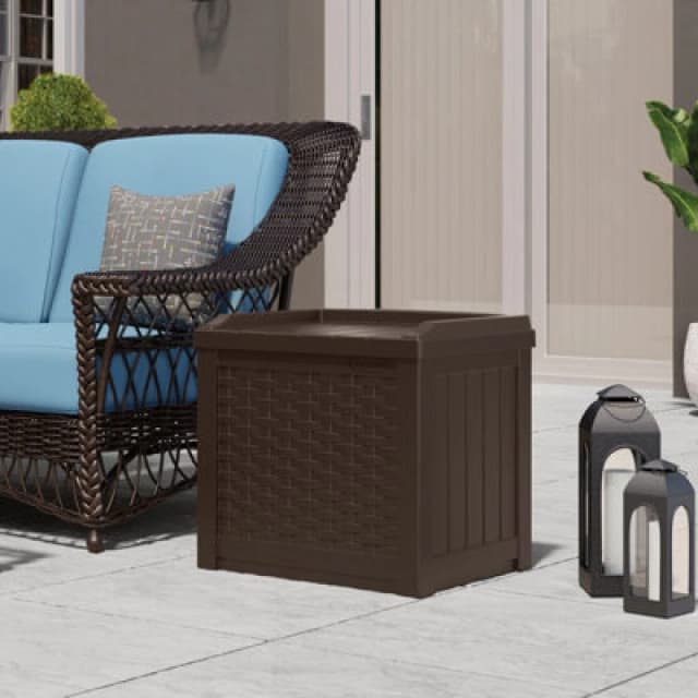 Suncast Georgia 83L Storage Box - Java Brown, Brown SSW600J
