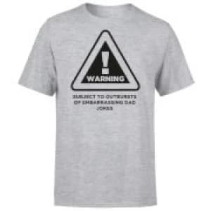 Warning Dad Jokes T-Shirt - Grey - 3XL