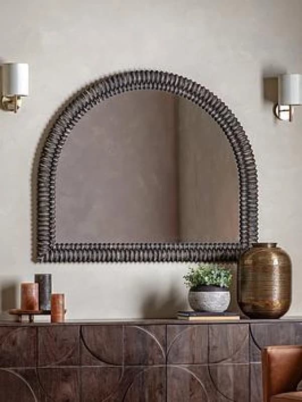 Sawan Arched Distressed Overmantel Wall Mirror