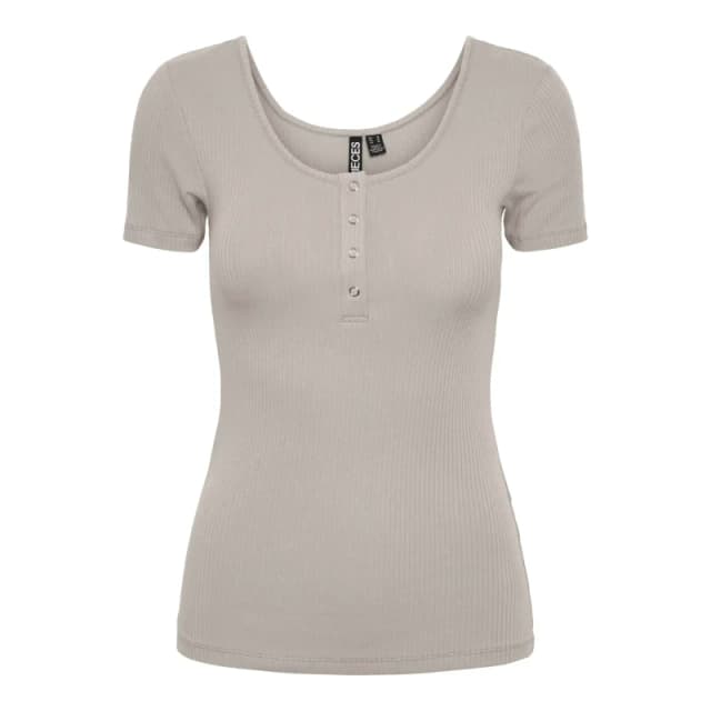 Pieces Womens T-Shirt Pieces Kitte Gris Female S