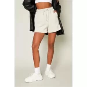 I Saw It First Stone Super High Waisted Sweat Shorts - Brown