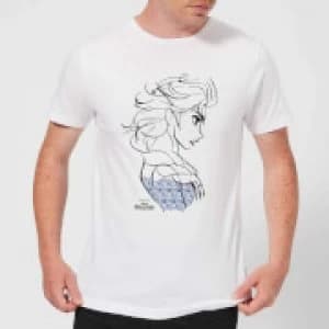 Disney Frozen Elsa Sketch Strong Mens T-Shirt - White