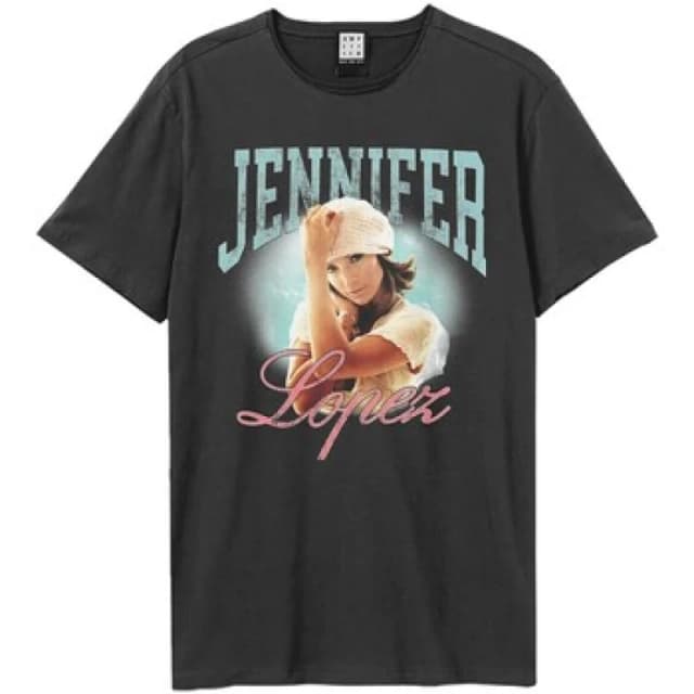 Amplified Amplified Men Jennifer Lopez T-Shirt in Charcoal Size: X-Small Charcoal XS Male 5063574717564