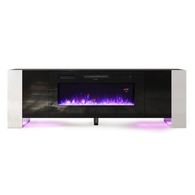 Kabinet UK Electric Fireplace TV Stand with Remote Control Black White unisex One size