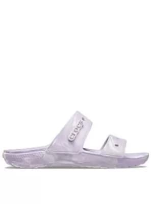 Crocs Crocs Classic Marbled Two Strap Flat Sandals, Lavender, Size 5, Women