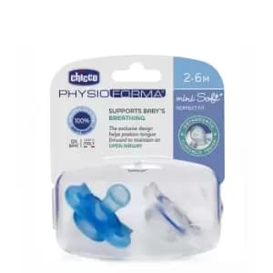 Chicco Physio Forma Mini Soft Silicone Pacifier 2-6M Blue 2pcs