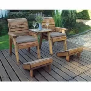 Charles Taylor Deluxe Straight Lounger Set with Cushions, Grey