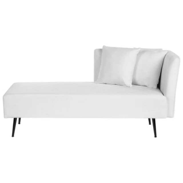 Beliani Right-Hand Chaise Lounge Riom Fabric White