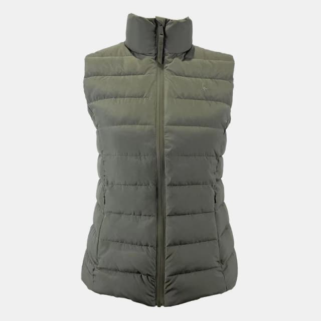 Jack Wills Womens Badwell Lightweight Waterproof Puffer Gilet Khaki Green female 8 (XS)