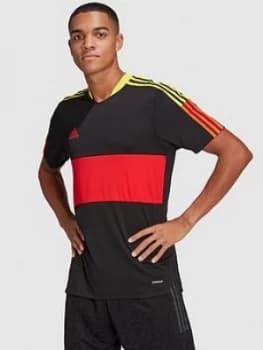 Adidas Block Tiro Tee - Black/Red