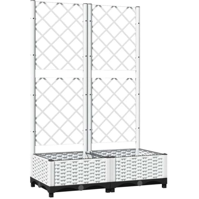 VIDAXL Garden Planter with Trellis White 80x40x121.5cm pp Vidaxl 8720845671747