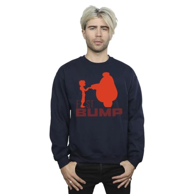 Disney Men Big Hero 6 Baymax Fist Bump Cutout Sweatshirt in Navy Size: Small Navy S Male 5059934890800