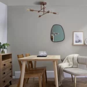 Gaspia 6 Way Copper Ceiling Light