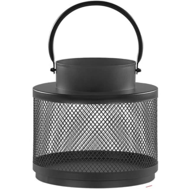 Beliani Garden Lantern Lantern Yamdena Metal 24cm Black