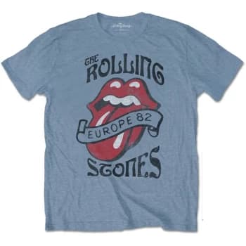 The Rolling Stones - Europe '82 Tour Unisex Large T-Shirt - Blue