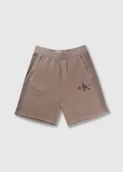Calvin Klein Mens Monologo Mineral Dye Hwk Shorts In Shitake