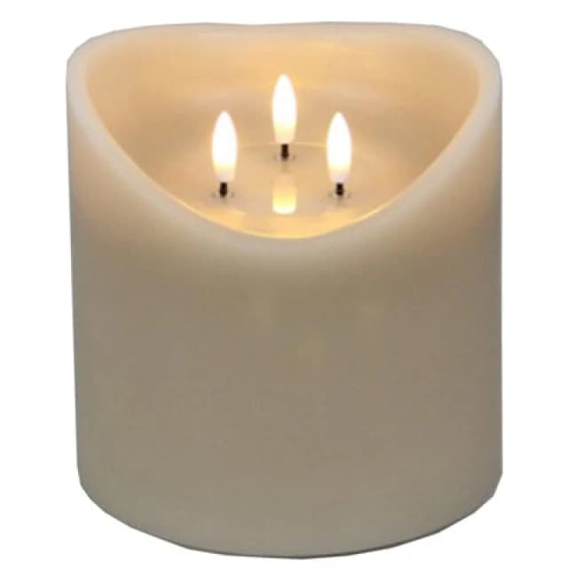 Luxe Collection Natural Glow 6X6 Taupe Melted LED Candle