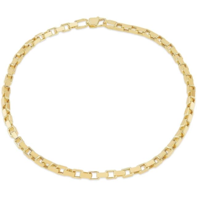 Be You 9ct Gold Square Paper Link Bracelet Yellow Gold female 7in