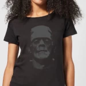 Universal Monsters Frankenstein Black and White Womens T-Shirt - Black