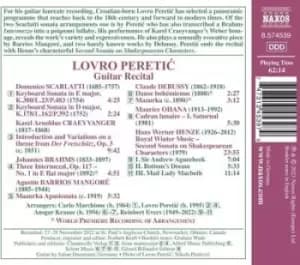 Domenico Scarlatti - Lovro Peretic: Guitar Recital CD Album - Used