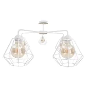 Foskal Semi Flush Light White, Wood, 70cm, 5x E27