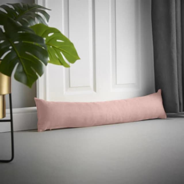 Essential Living Velvet Chenille Draught Excluder 90cm x 15cm x 15cm Blush ZWAYDEBLU