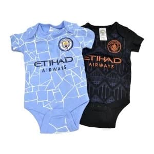 Man City Two Pack Body Suit Home and Away 0-3 Months